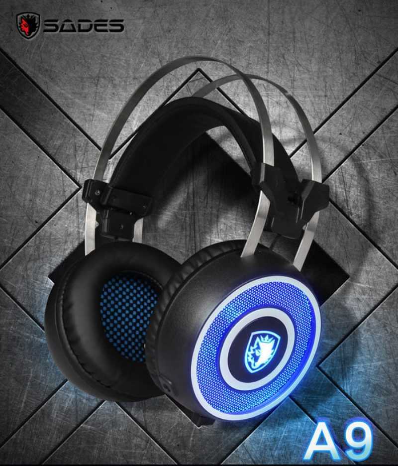 Jual HEADSET GAMING Sades A9 Blue LED Gaming Headset di Seller