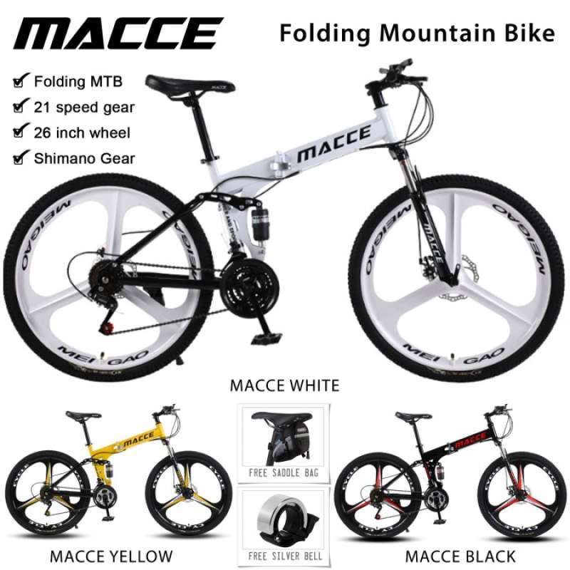 Jual macce mtb folding mountain bike 21 speed 26 sepeda gunung
