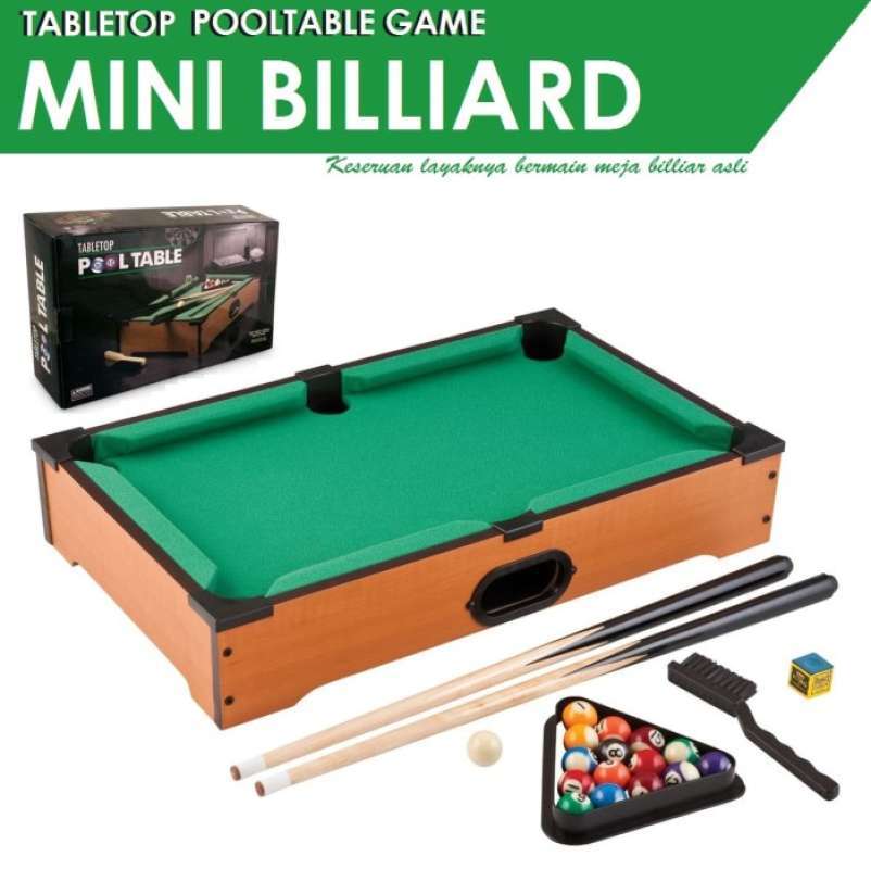 Mini Billiard Pool Table Mainan Billiard Kayu Asli