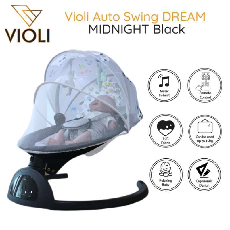 Promo Violi Dream Auto Swing Bouncer Baby Swing Midnight Black