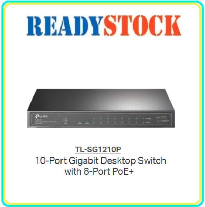 TL-SG1210P, 10-Port Gigabit Desktop Switch with 8-Port PoE+