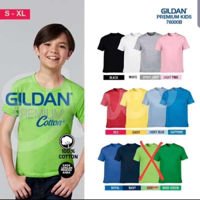 Promo Kaos Anak Balita Gildan Premium Kids Kaos Polos Katun Combed S M L Xl Diskon 24 Di Seller Rigel Wanajaya Kab. Bekasi Blibli