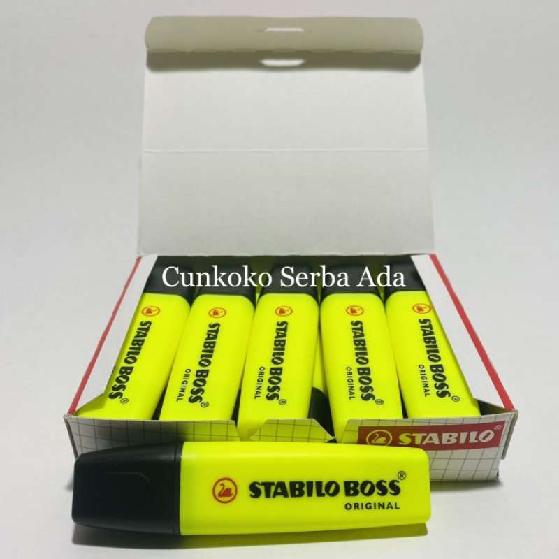 Highlighter Stabilo Boss Yellow Box Isi 10 Pcs