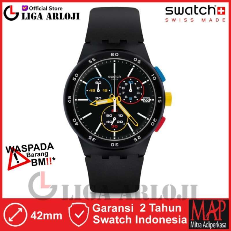 Promo SWATCH SUSB416 Original BLACK ONE Jam Tangan Unisex Analog