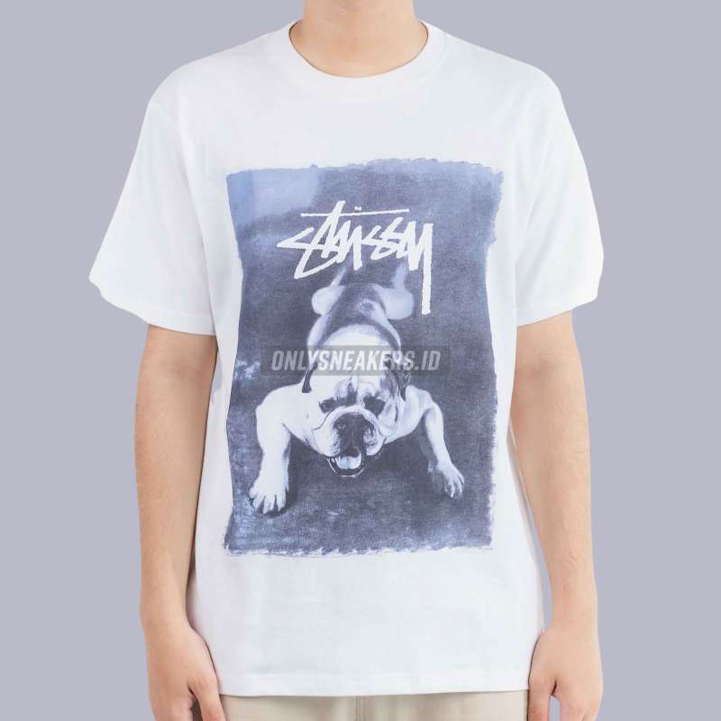 Jual Stussy Bulldog White Tee (100% Authentic) Di Seller Jual Stussy Bulldog White Tee (100% Authentic) Di Seller