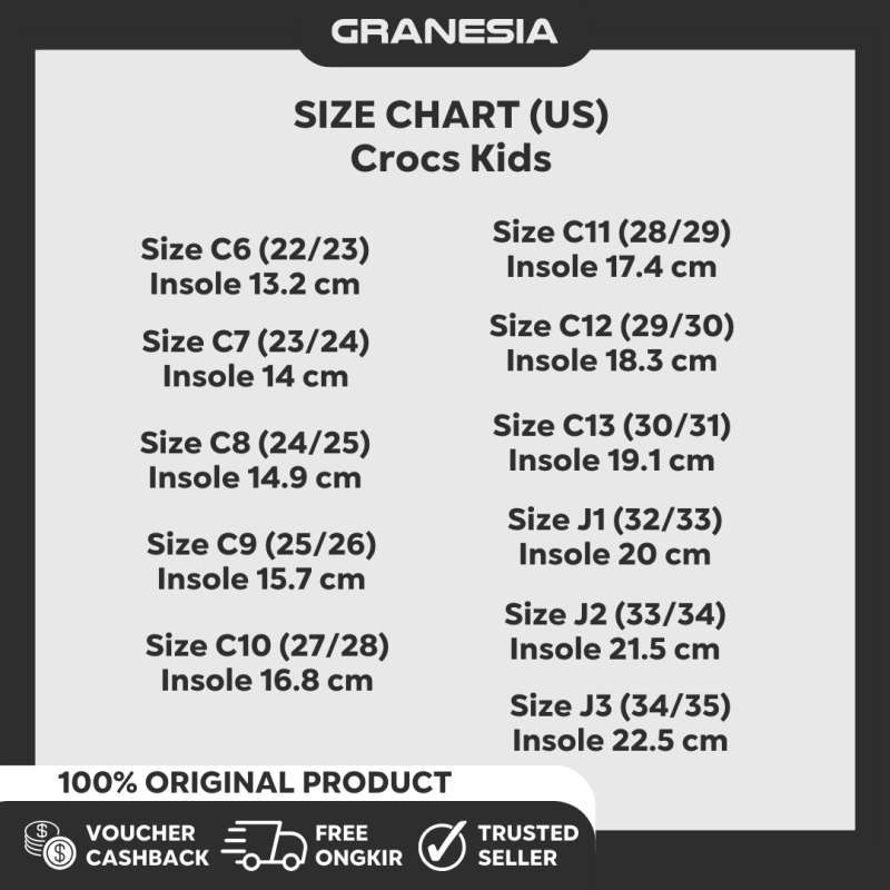 HOT C9 Size Chart Kids Crocs C13 In Cm Chart For Kids C6 Crocs