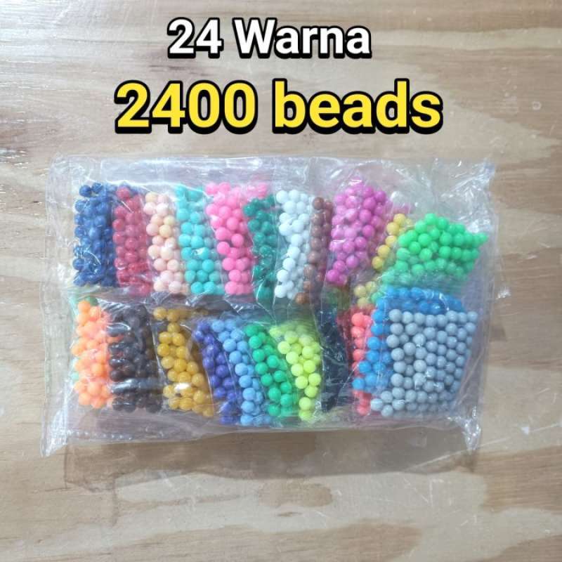 AquaBeads Super Refill 24 Bead Colors Over 2400 Beads New