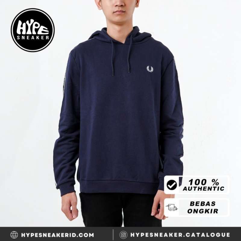 Fred perry tape hoodie sales