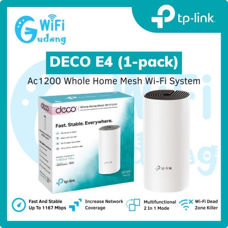 TP-Link Deco E4 AC1200 Deco Whole Home Mesh Wi-Fi System Deco E4(1-pack)