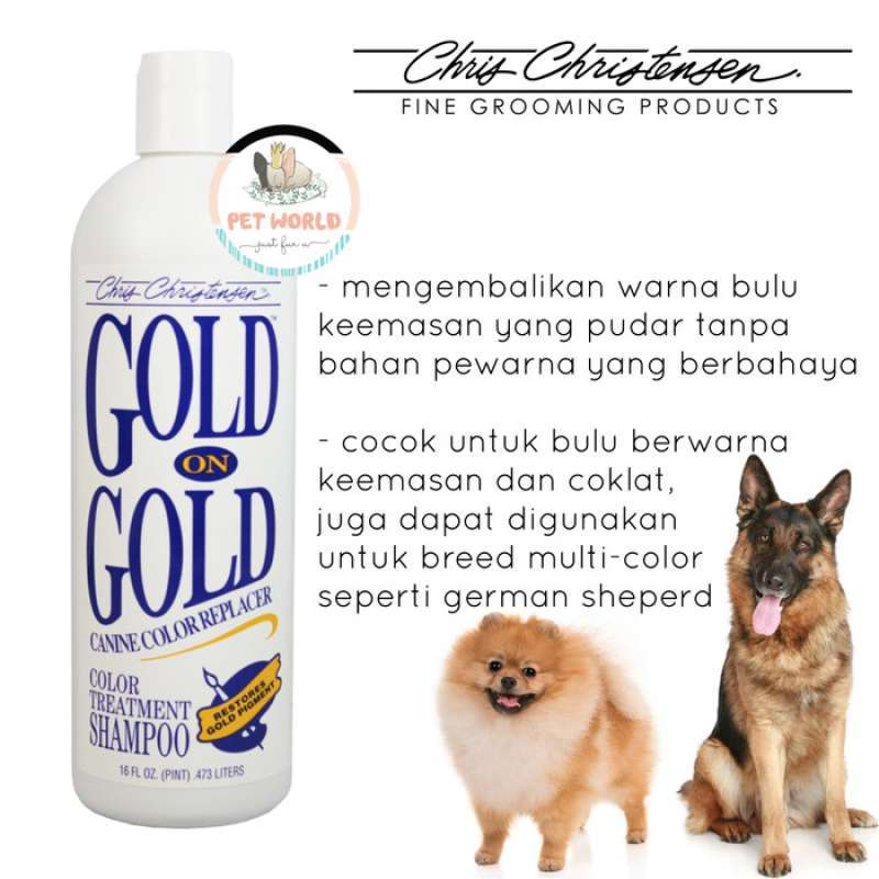 Promo Chris Christensen Gold on Gold Dog Shampoo Color Warna