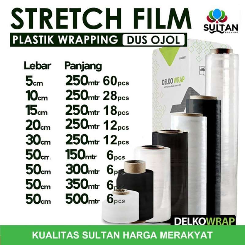 Promo Plastik Stretch Film Plastik Wrap Wrapping Bening Hitam Dus