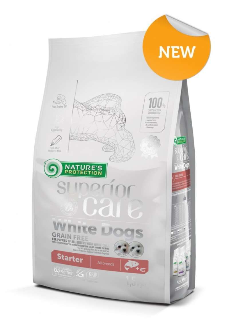 Nature protection white dog food shop