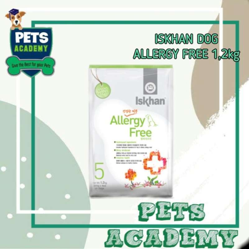 Promo makanan kering anjing ISKHAN ALLERGY FREE 1 2KG SKIN COAT