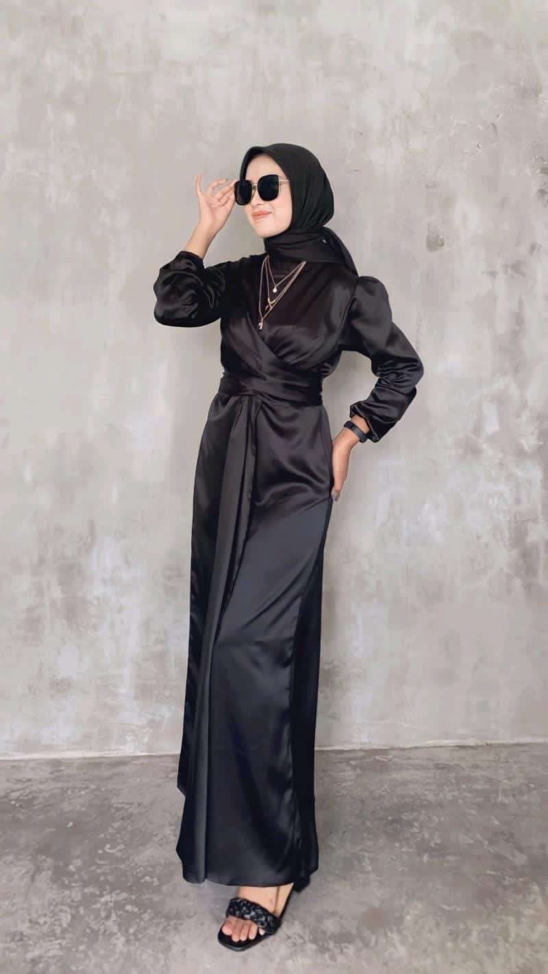 Baju dress satin 2025
