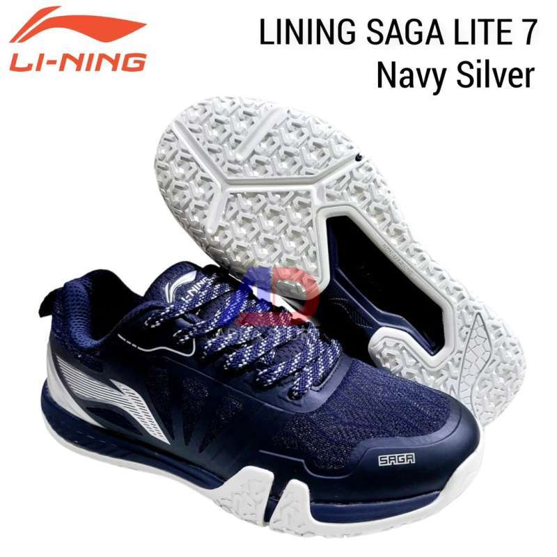 Promo Sepatu Badminton Lining Saga Lite Vii Navy Silver