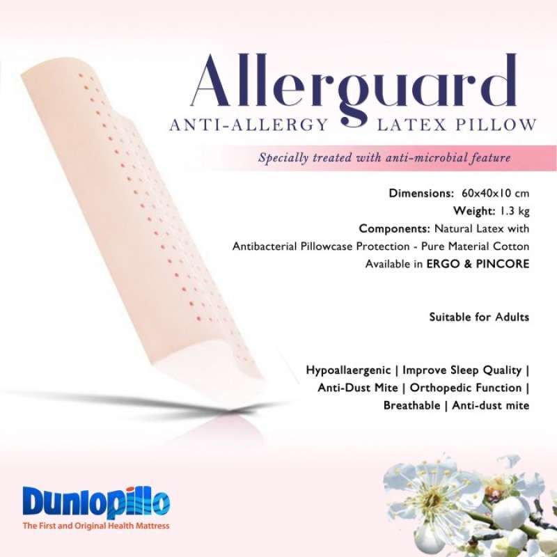 Promo Dunlopillo ERGO Latex Allerguard Pillow Bantal anti Alergi