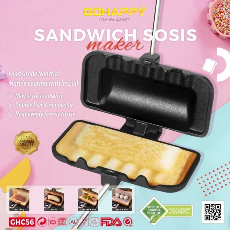 Promo Terbaru Panggangan Roti Gohappy Sandwich Sosis Maker Cetakan