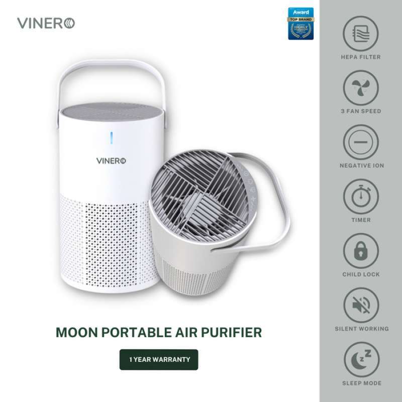 Promo Vinero Moon Portable Air Purifier Hepa Filter Negative Ion