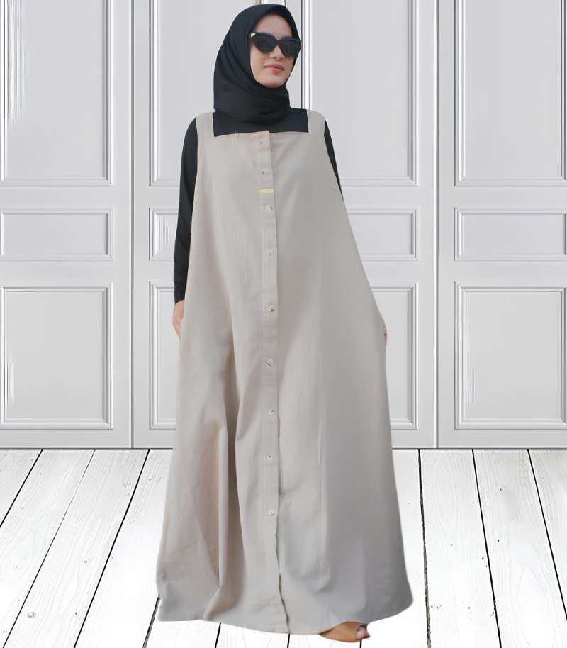 Ootd top overall hijab