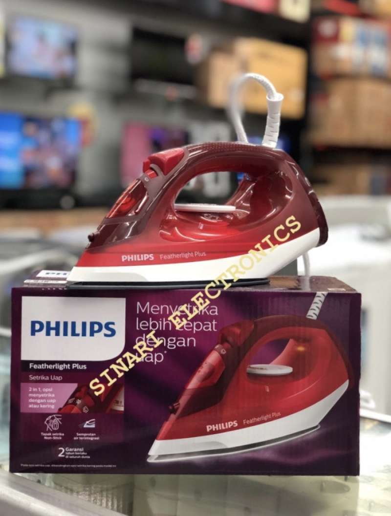 PHILIPS Setrika Uap Steam Iron Featherlight Plus Ori GC 1424