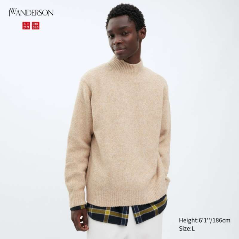 Uniqlo Mock Long Sleeve Shirt Souffle Yarn High Neck Long Sleeve
