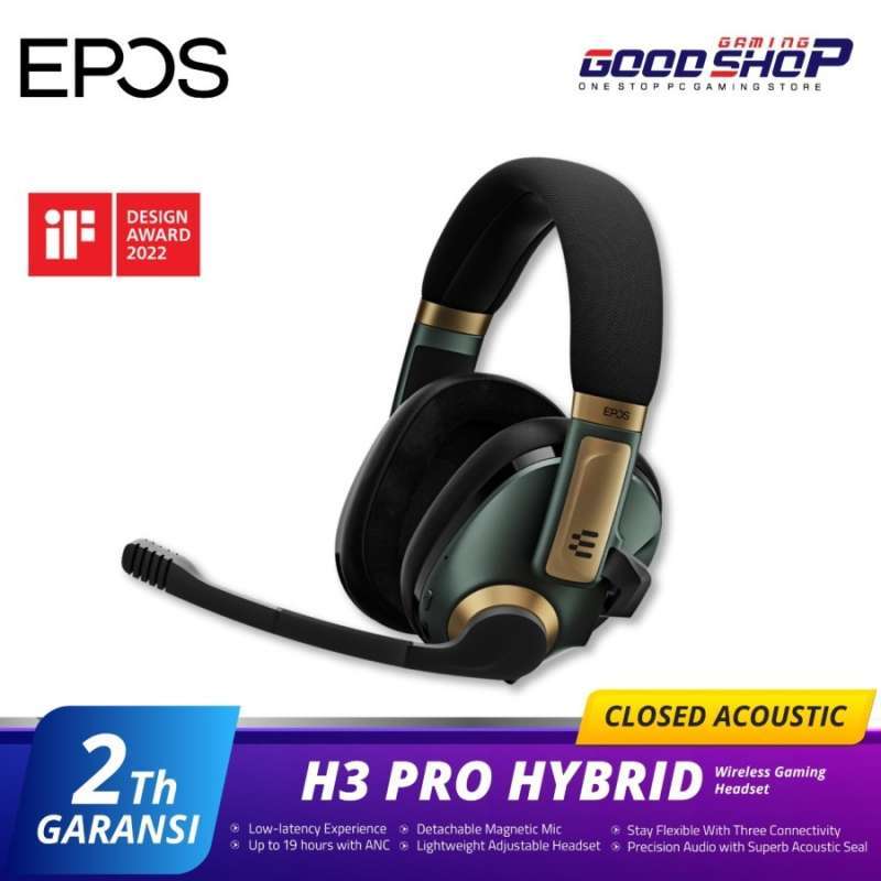EPOS H3 PRO HYBRID GREEN Closed Acoustic Bluetooth Gaming Headset