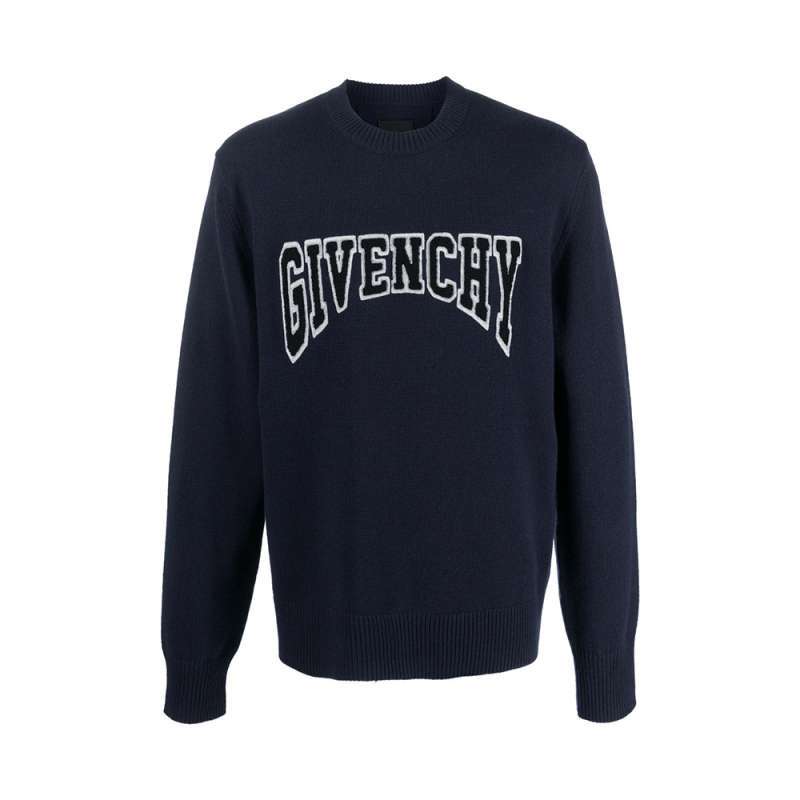 Givenchy College Logo Embroidered Sweatshirt Knit Blue