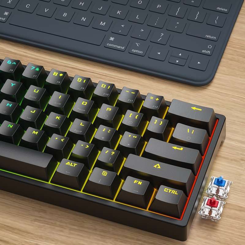 LEAVEN K620 keyboard mechanical tkl rgb murah type-c wired blue switch red switch hotswap mechanical keyboard gaming