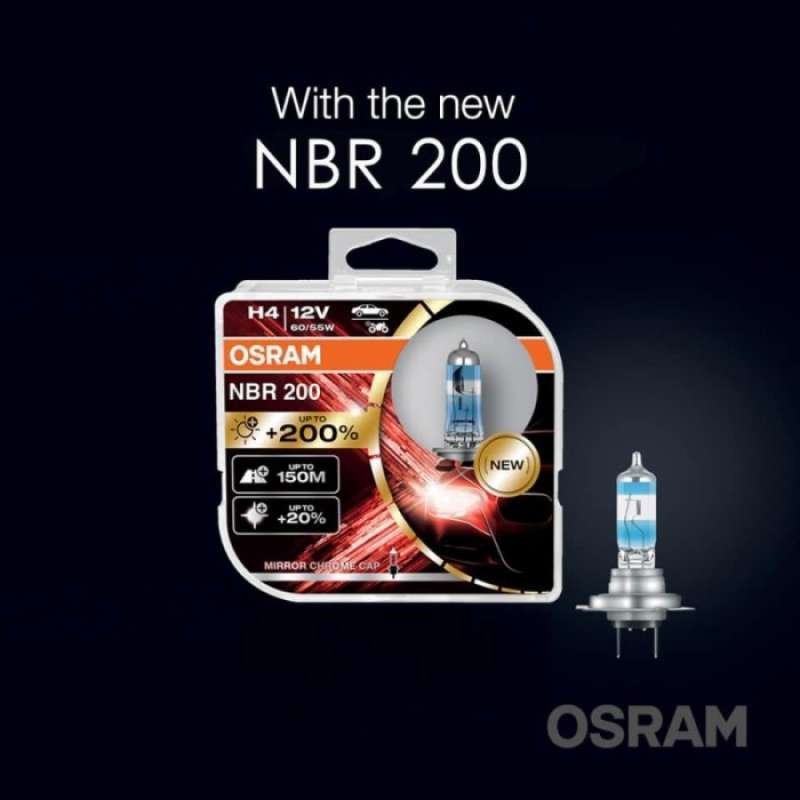 Jual osram night breaker h4 nb200 new gen 12v 60/55 +200%