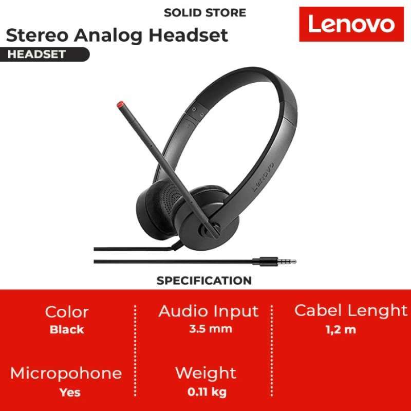 Promo Lenovo Essential Stereo Analog Headset Diskon 33 di Seller