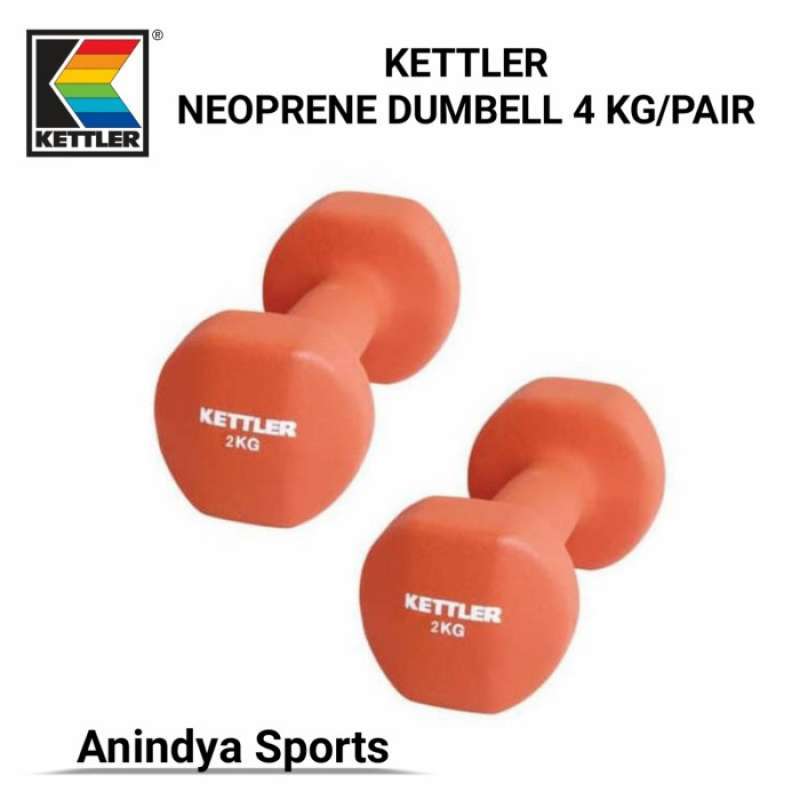 Promo Dumbell Barbell Kettler Neoprene 4Kg Pair Sale Diskon 32