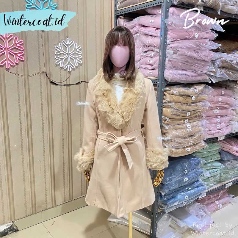 VERISH Long wool coat wanita Princess import hangat winter autumn mantel  musim dingin korean style cewek woman