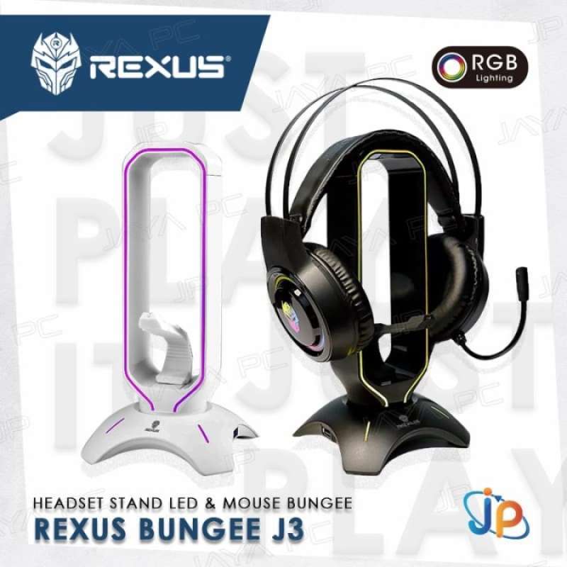 Promo REXUS BUNGEE J3 HEADSET HEADPHONE MOUSE GAMING STAND TOWER