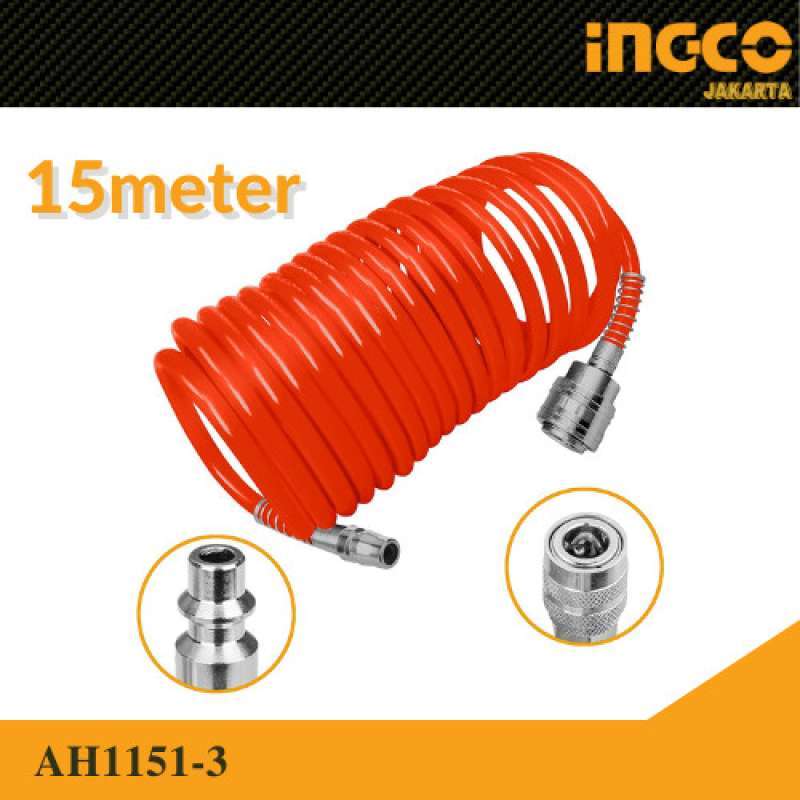Promo Selang Kompresor Angin Recoil Spiral Air Hose 15 M INGCO