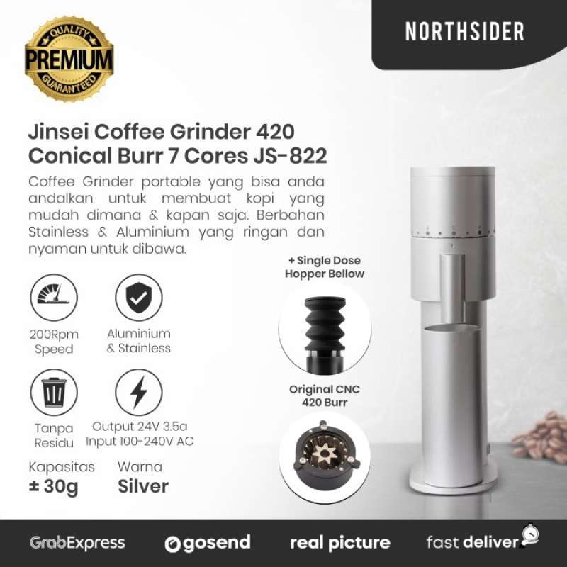 Promo JINSEI COFFEE GRINDER PENGGILING KOPI 420 CONICAL BURR 7