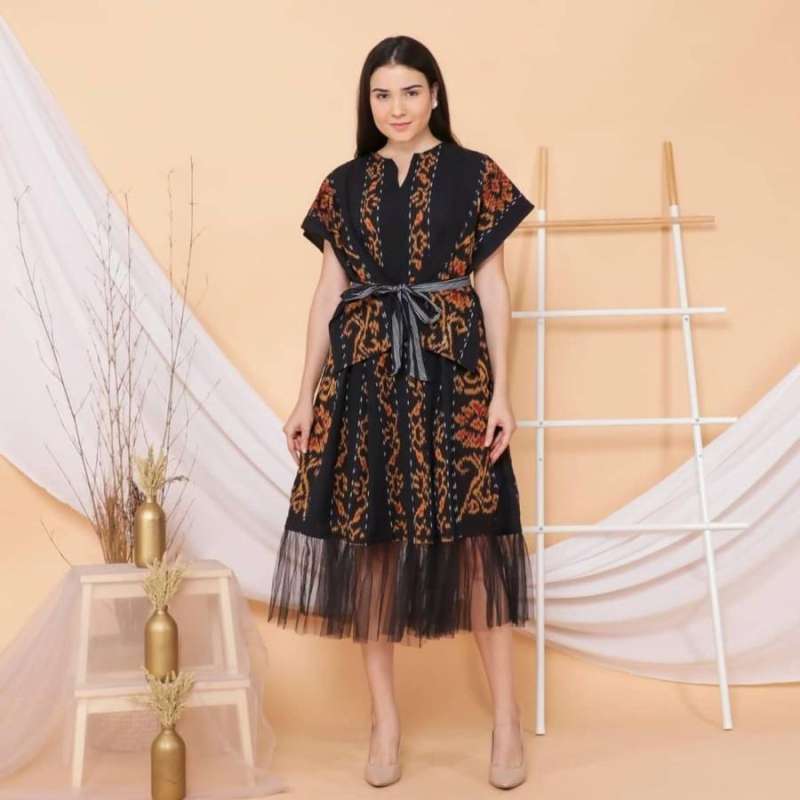 Jual Dress tenun ikat jepara baju tenun wanita BT003 di Seller