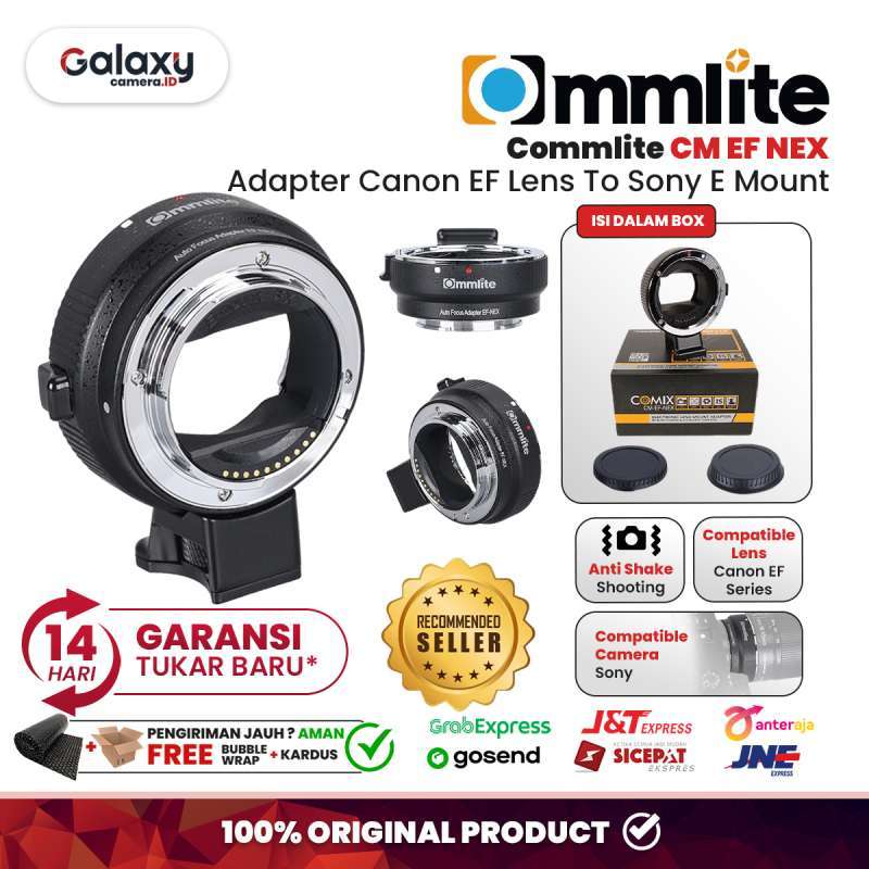 Commlite CM EF Nex E Mount adapter lensa Canon DSLR ke Kamera Sony