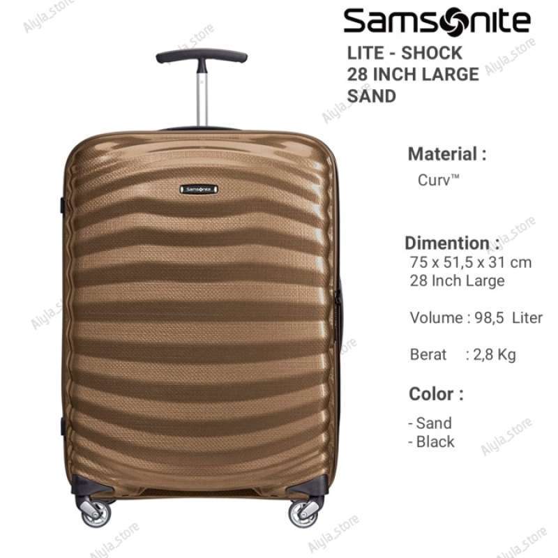 Promo Samsonite Lite Shock 75 28 Large Sand Koper Hardcase