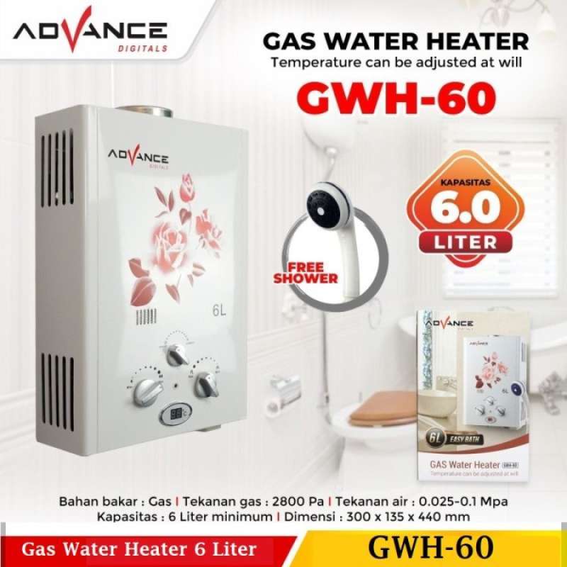 Promo Water Heater Gas ce Gwh-60 Mesin Pemanas Air Kapasitas 6 Liter Diskon  33% di Seller Min Yoona Shop - Kalibata, Kota Jakarta Selatan | Blibli