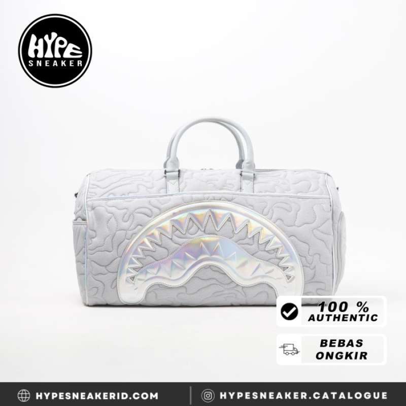Jual Tas SPRAYGROUND MIRASHAKU HOLOGRAM SILVER GREY DUFFLE BAG 100