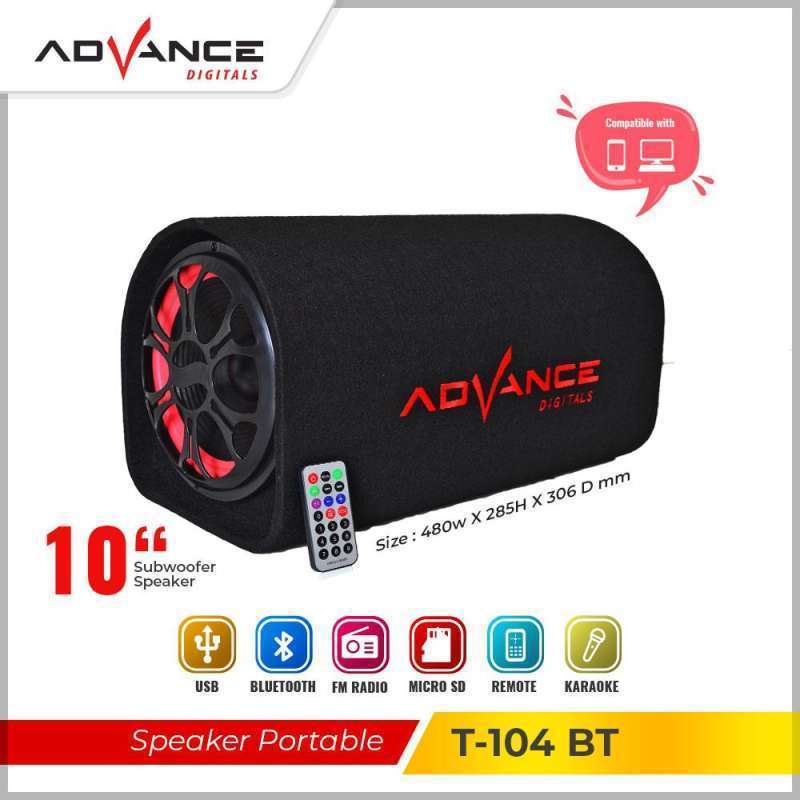 Promo Advance Speaker Bluetooth Woofer 10inch T 104BT Diskon