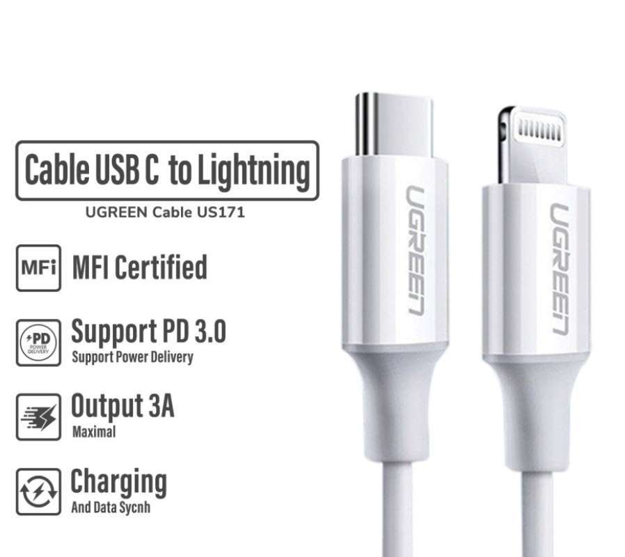 Ugreen Usb C Ugreen Mfi Certified Cable Data USB C To IPhone