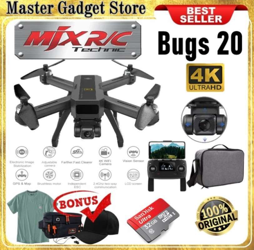 Promo Rc Drone MJX Bugs 20 Eis Camera 4K Wifi 5G Optical Flow RTF