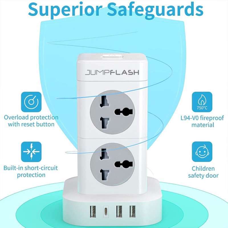 Jual Jumpflash TWC-831 Stop Kontak 8 AC Power, 3 USB-A & 1 USB-C Ports di  Seller Sentral Beli Beli - jakarta utara | Blibli