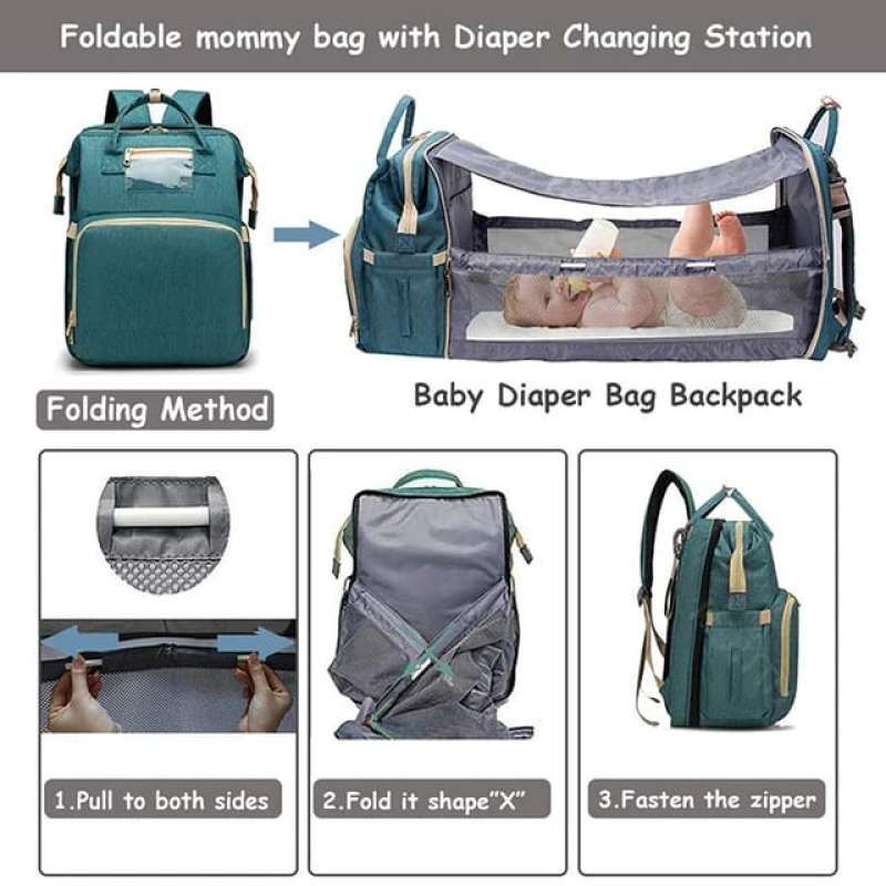 Jual Tas Bayi Multifungsi 2in1 Tempat Tidur Bayi Diapers Bag