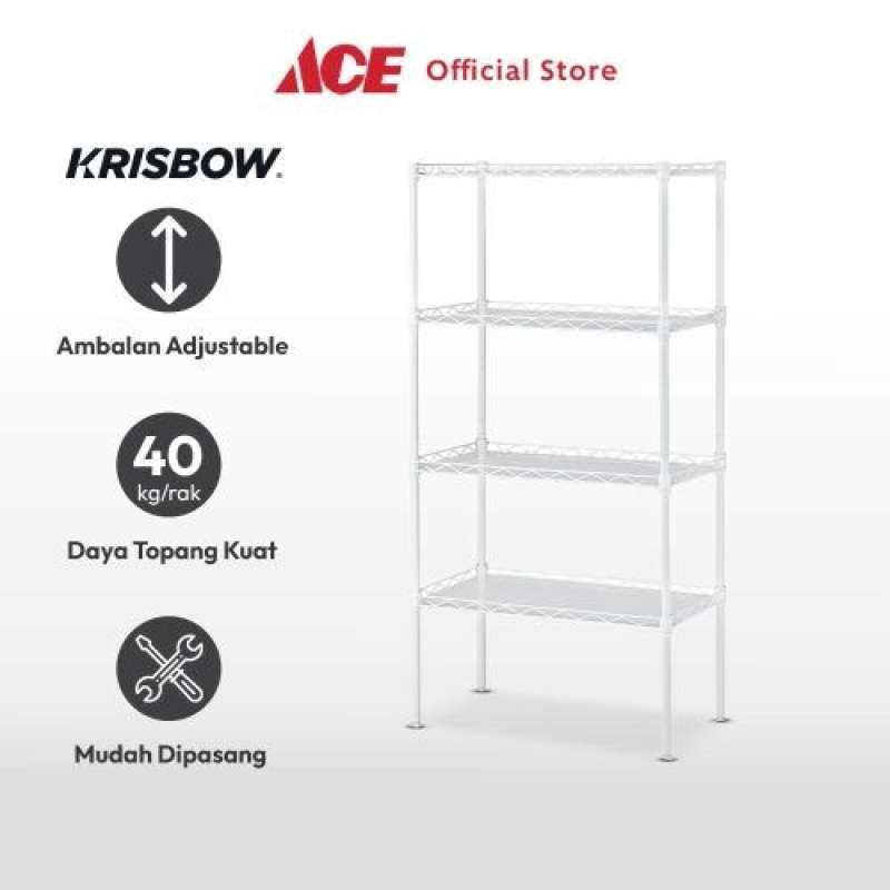 ACE Krisbow Rak Besi 4 Tingkat Putih