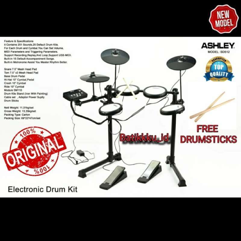 Double pedal drum elektrik sale