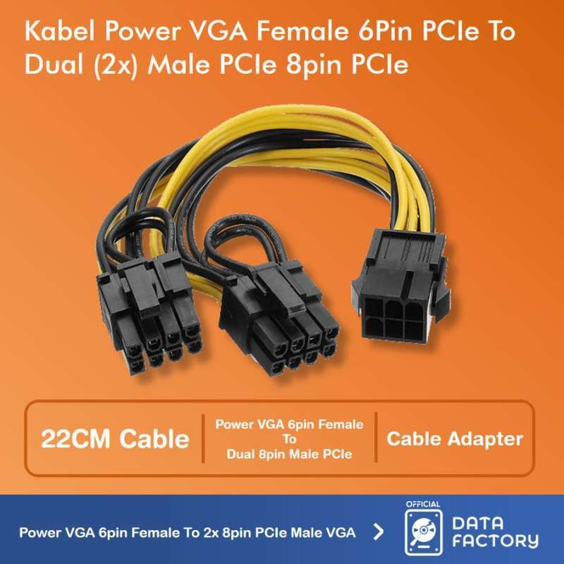 Kabel Power VGA pin To Dual Pin PCIE PCI-E Cable GPU Splitter