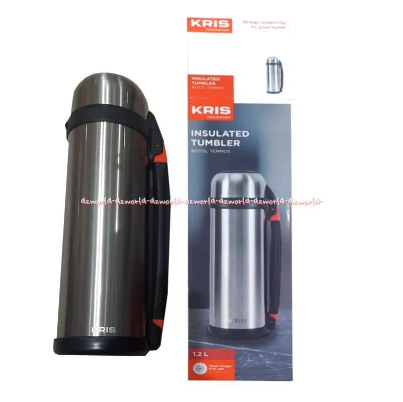 Kris Vacuum Flask Graphite Thermos Termos Botol Minuman Botol Air  1,2 Liter Tempat Minum Panas Dingin Tahan Lama Dark Blue Biru Silver