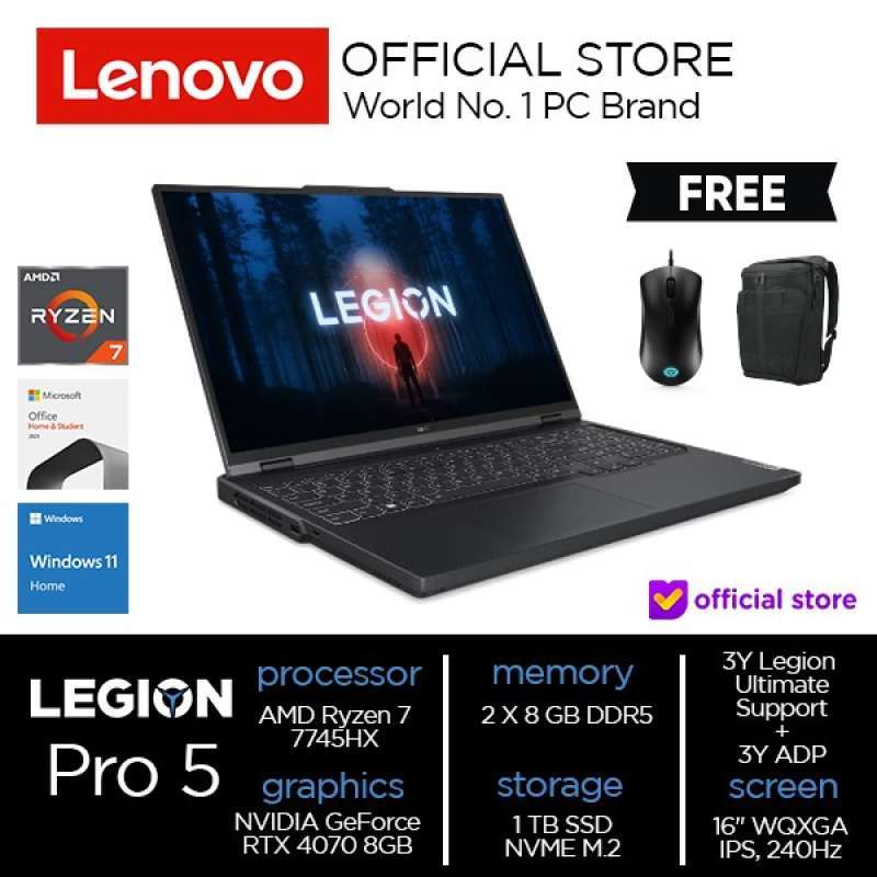 Jual Lenovo Legion Pro Ryzen 7745hx Rtx4070 16gb 1tb Ssd 16